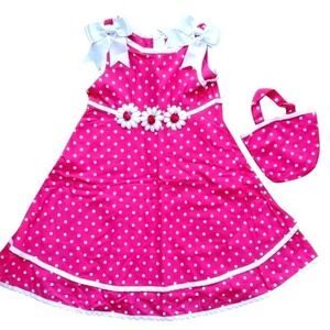 Rare Editions Girls Sleeveless Pink Polka Dot Dress with‎ Matching Purse …